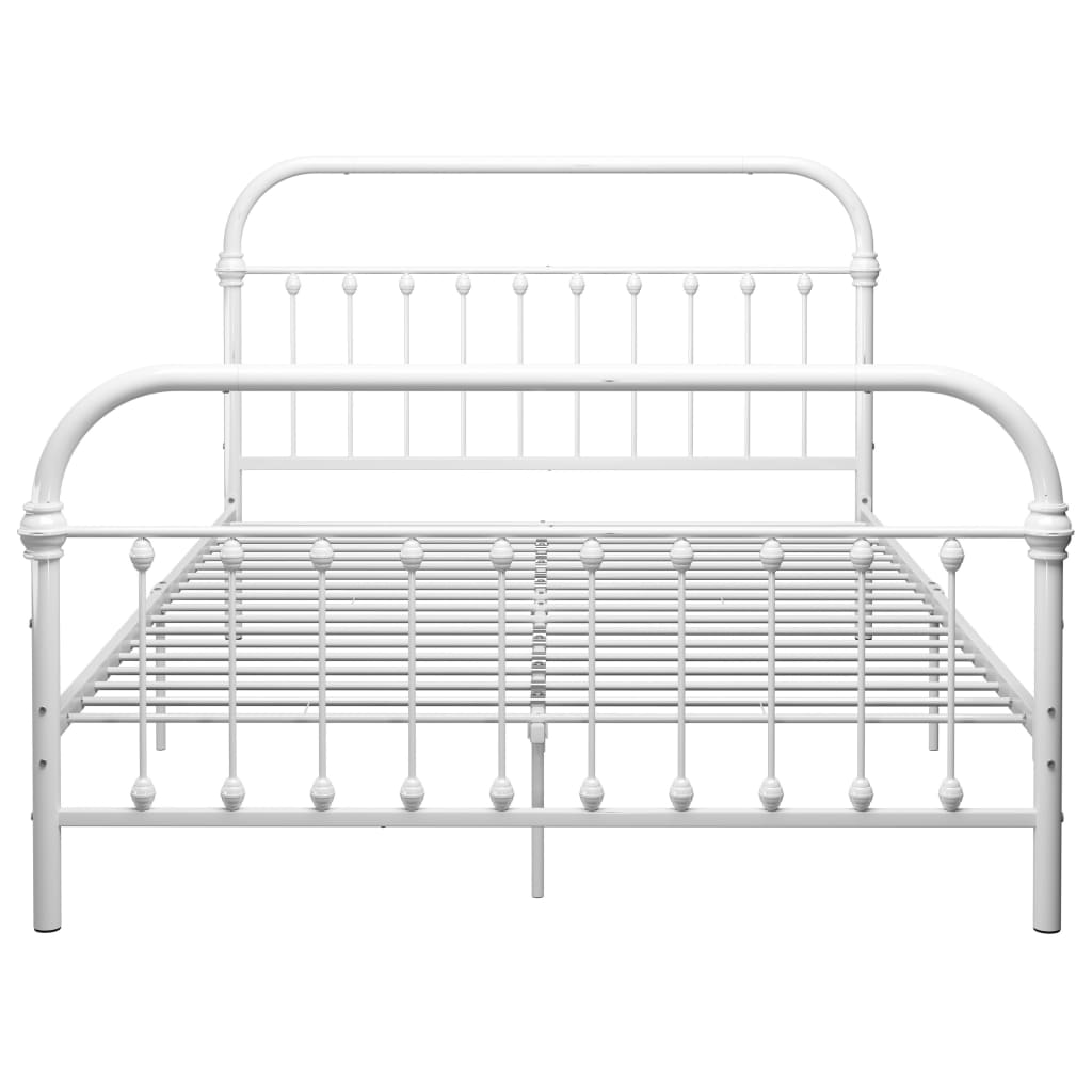 Bed Frame without Mattress with Headboard White 160x200 cm Metal