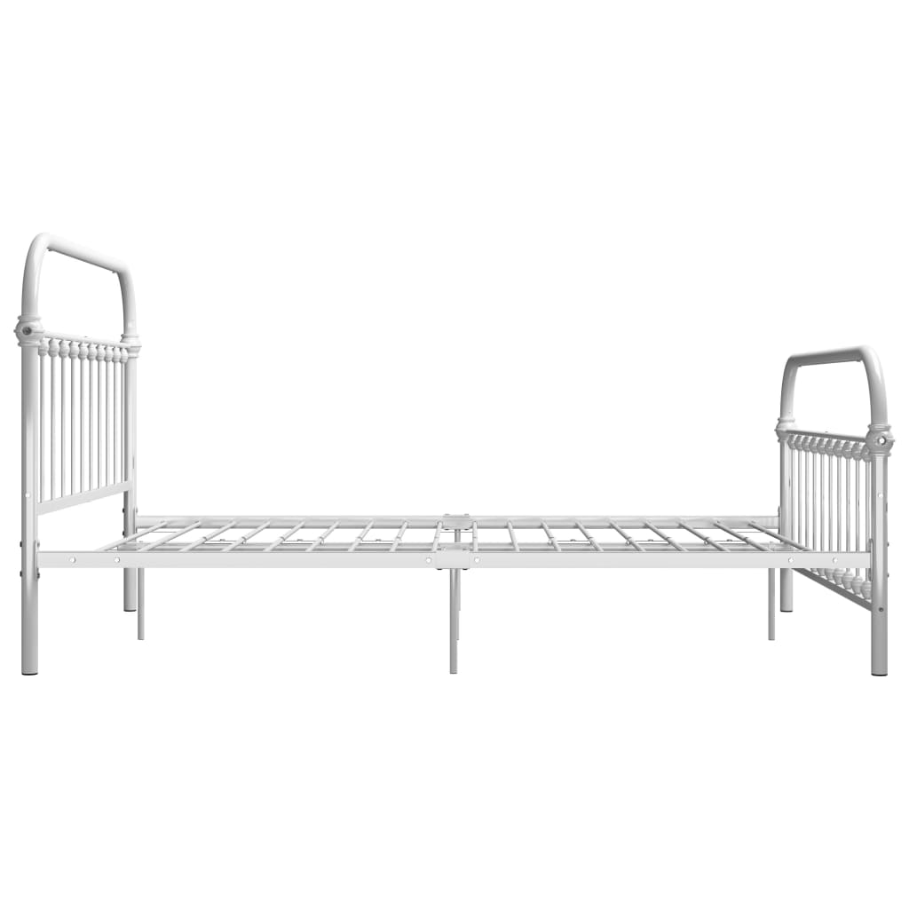 Bed Frame without Mattress with Headboard White 160x200 cm Metal