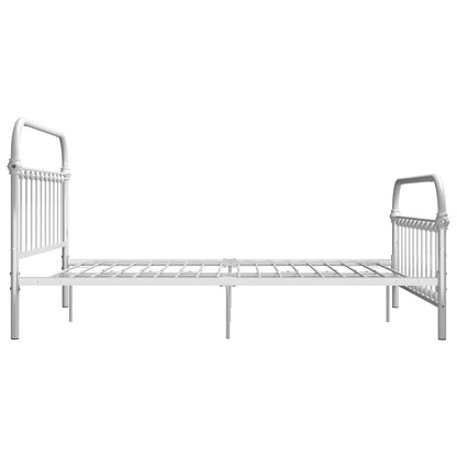 Bed Frame without Mattress with Headboard White 160x200 cm Metal