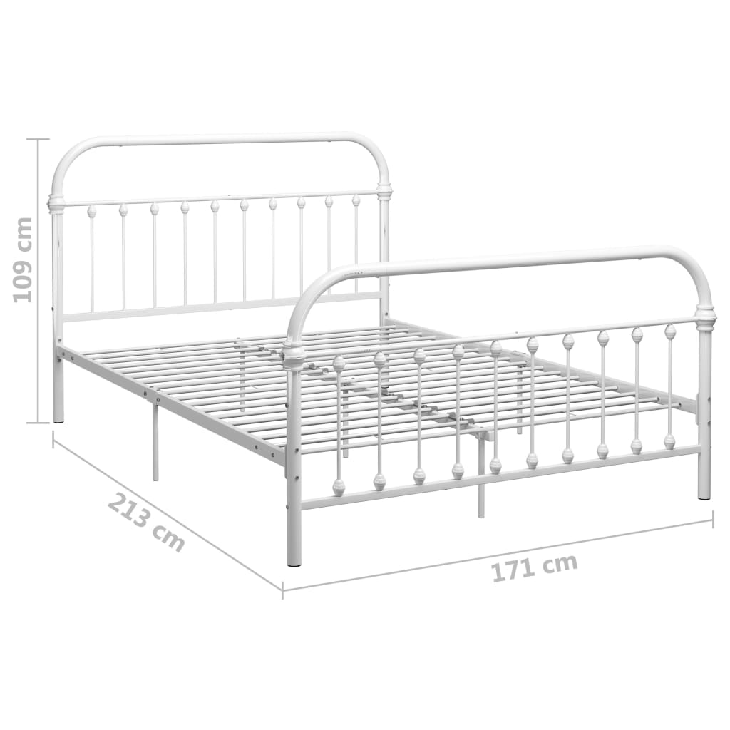 Bed Frame without Mattress with Headboard White 160x200 cm Metal