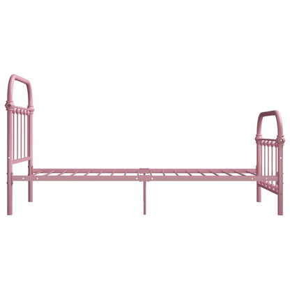 Pink Metal 90x200 cm vidaXL Bed Frame - No Mattress Included
