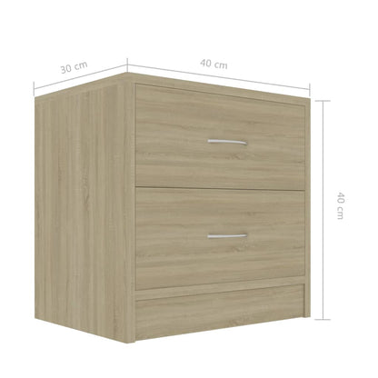 Sonoma Oak Bedside Cabinet, 40x30x40 cm, Engineered Wood