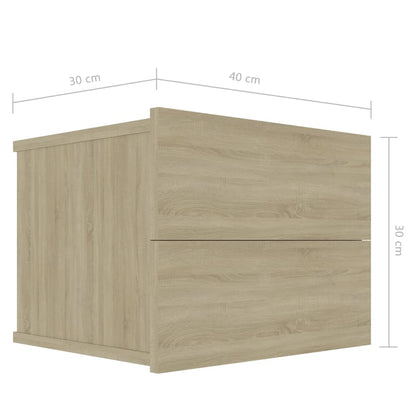 Compact Sonoma Oak Bedside Cabinet 40x30x30 cm - Engineered Wood