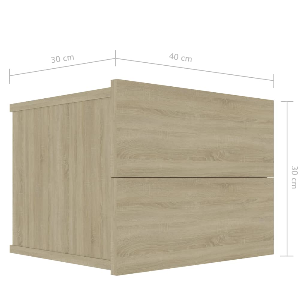 Sonoma Oak Bedside Cabinets 2 Pcs - 40x30x30 cm Engineered Wood