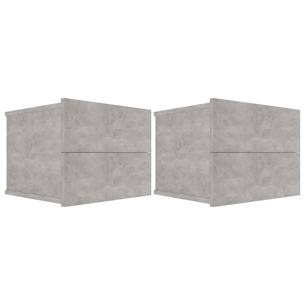 Concrete Grey Bedside Cabinets 2pcs - 40x30x30 cm Engineered Wood