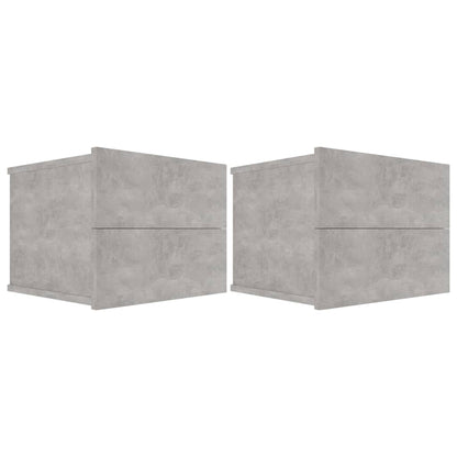 Concrete Grey Bedside Cabinets 2pcs - 40x30x30 cm Engineered Wood