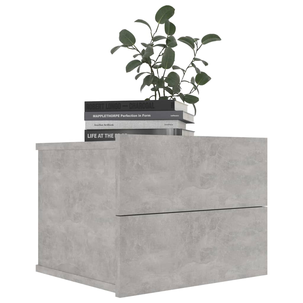 Concrete Grey Bedside Cabinets 2pcs - 40x30x30 cm Engineered Wood