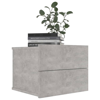Concrete Grey Bedside Cabinets 2pcs - 40x30x30 cm Engineered Wood