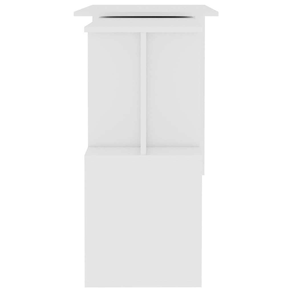 Sleek White Engineered Wood Corner Desk 200x50x76 cm