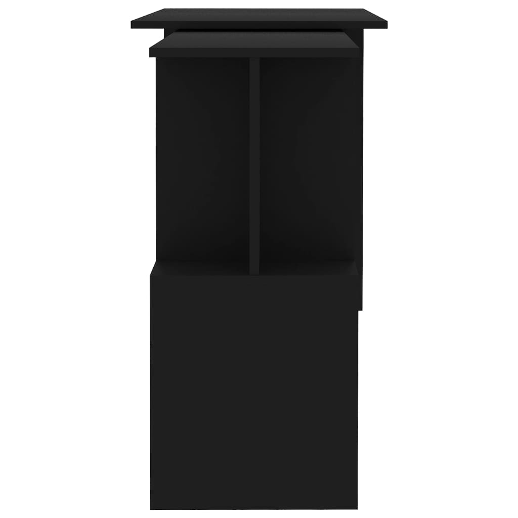 Sleek Black Corner Desk, Engineered Wood, 200x50x76 cm