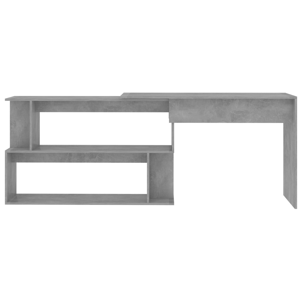 Concrete Grey Engineered Wood Corner Desk 200x50x76 cm