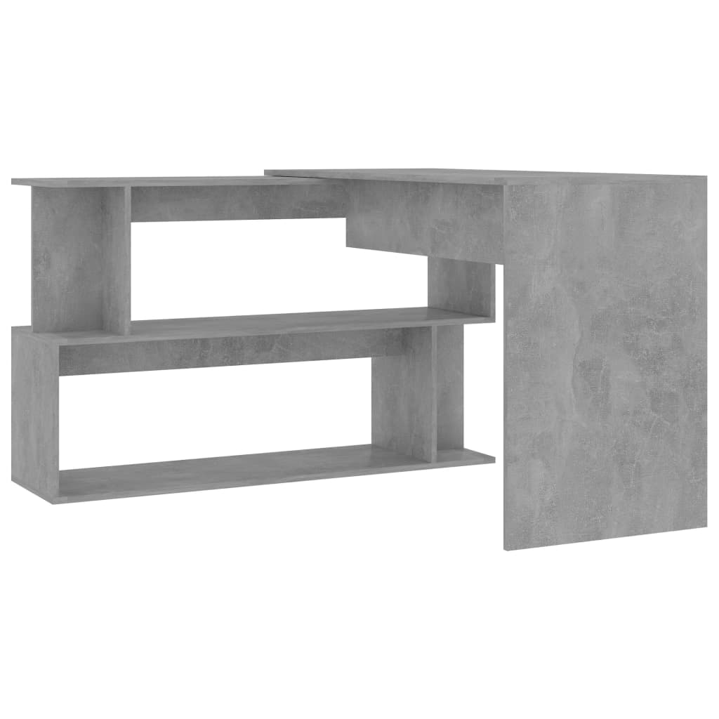 Concrete Grey Engineered Wood Corner Desk 200x50x76 cm