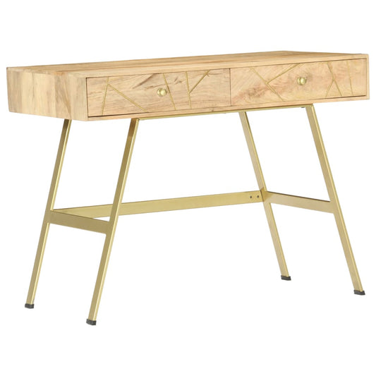Solid Mango Wood Writing Desk with Drawers, 100x55x75 cm
