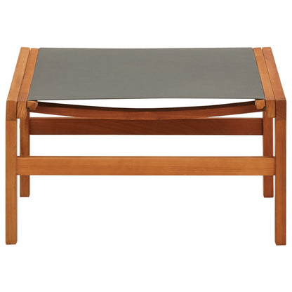 Grey Garden Chair with Footrest | Solid Eucalyptus & Textilene