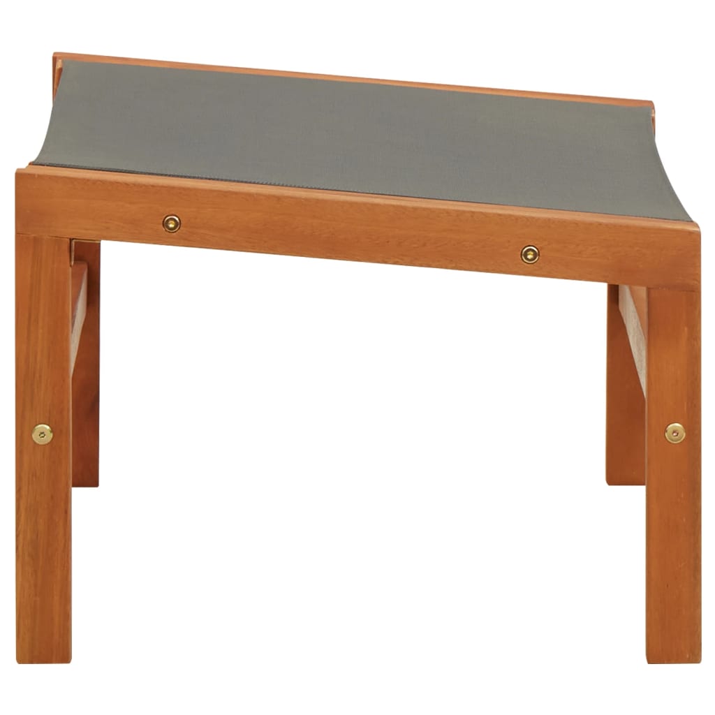 Grey Garden Chair with Footrest | Solid Eucalyptus & Textilene