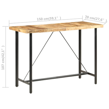 Rustic Bar Table – 150x70x107 cm, Rough Mango Wood