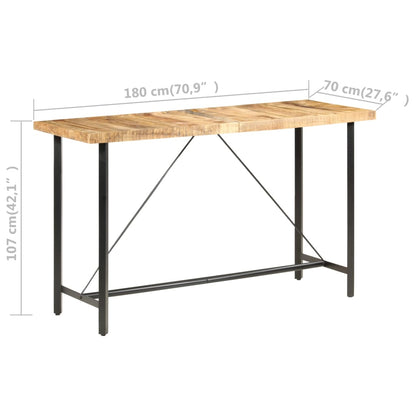 Rough Mango Wood Bar Table | 180x70x107 cm Solid Style