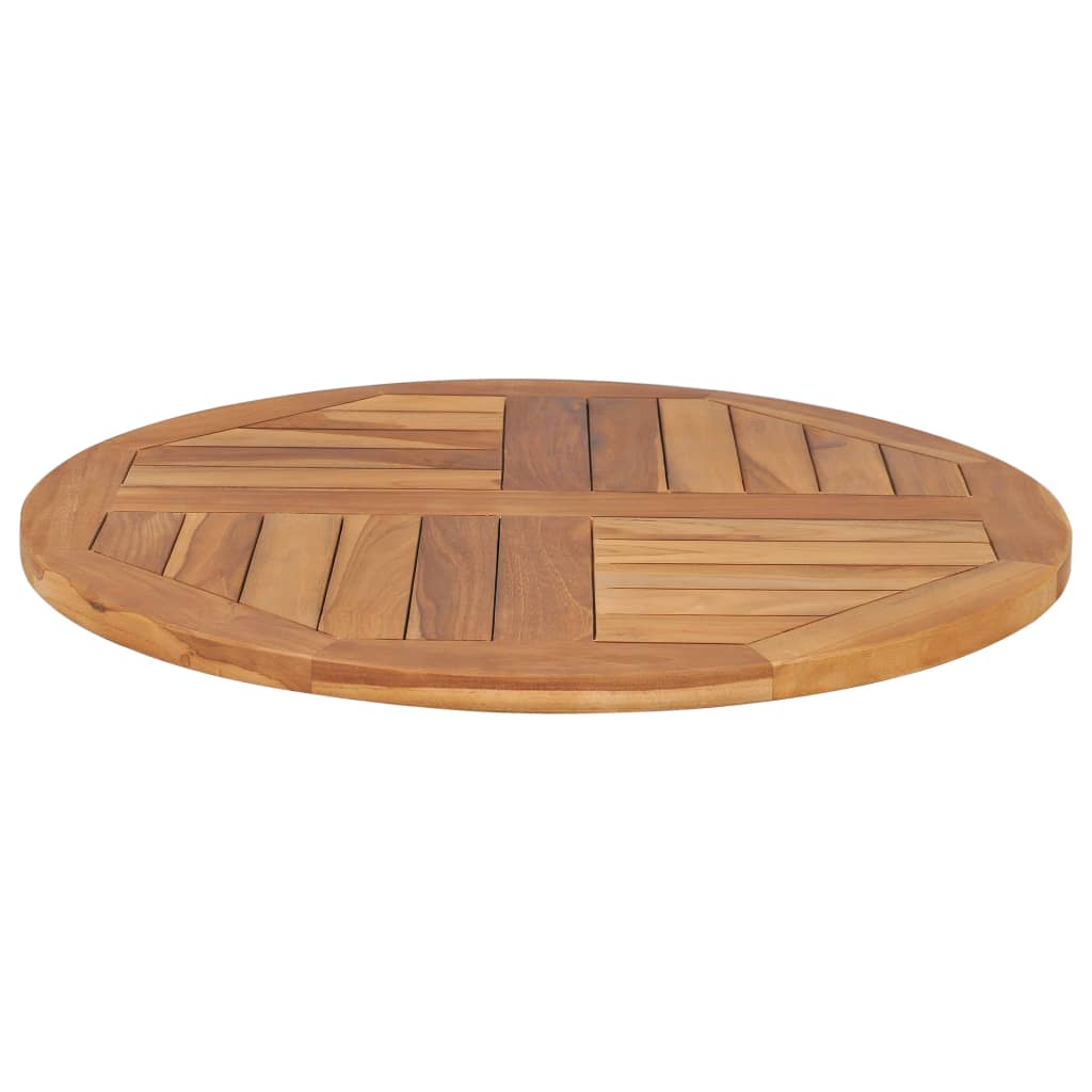 Round Teak Wood Table Top, Solid 2.5cm Thick, 70cm Diameter
