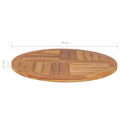 Round Teak Wood Table Top, Solid 2.5cm Thick, 70cm Diameter