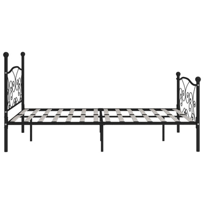 Black Metal Super King Bed Frame 180x200 cm with Slatted Base