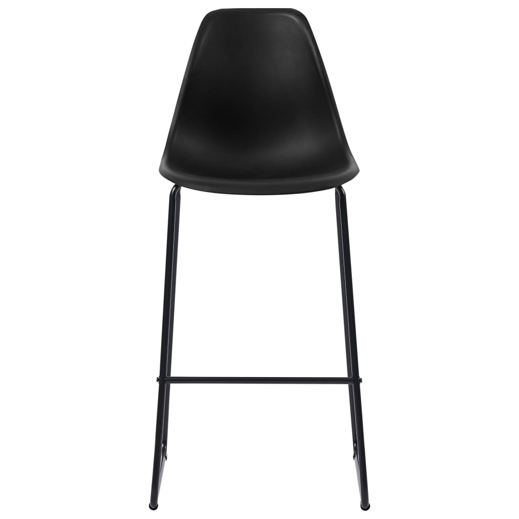 Set of 6 Black Plastic Bar Chairs - Sleek and Modern Design