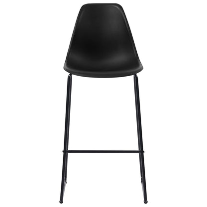 Set of 6 Black Plastic Bar Chairs - Sleek and Modern Design