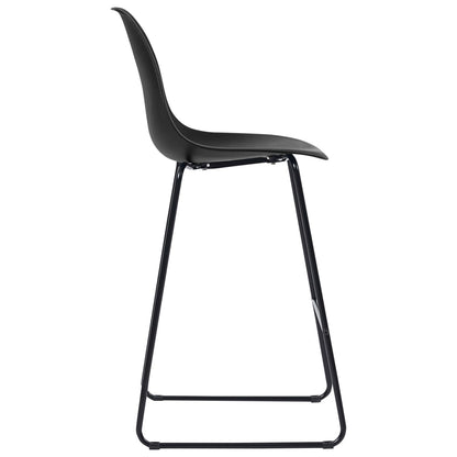 Set of 6 Black Plastic Bar Chairs - Sleek and Modern Design