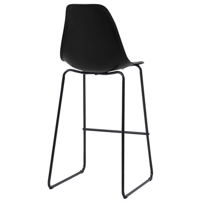 Set of 6 Black Plastic Bar Chairs - Sleek and Modern Design