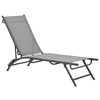 Set of 2 Textilene & Steel Sun Loungers - Durable Outdoor Comfort