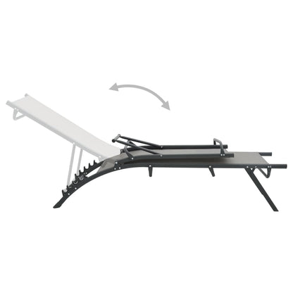 Set of 2 Textilene & Steel Sun Loungers - Durable Outdoor Comfort