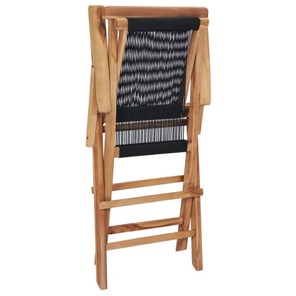 2-Piece Teak Wood & Rope Folding Garden Chairs - Solid & Stylish
