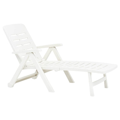 White Plastic Folding Sun Lounger - Durable and Stylish Outdoor Seating