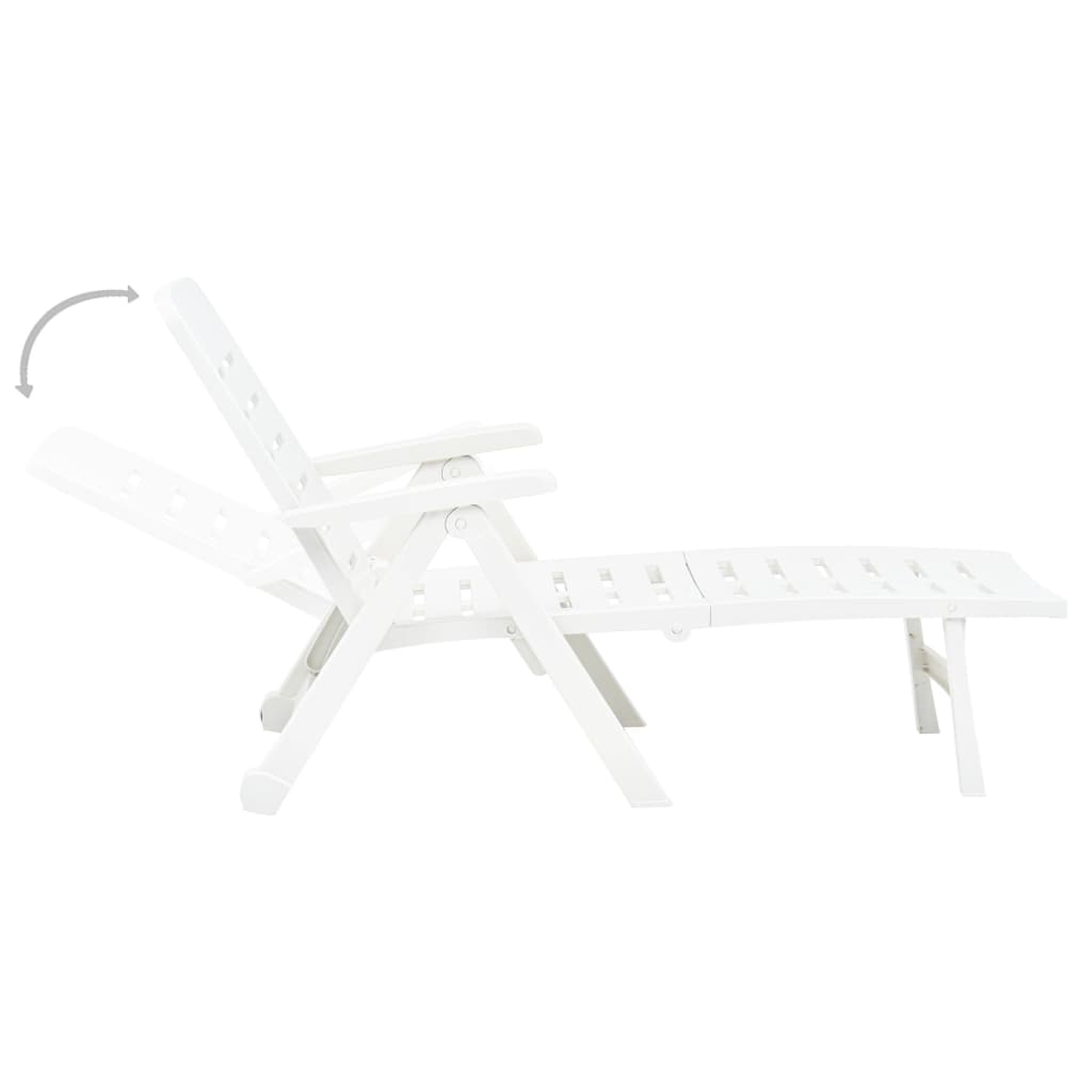 White Plastic Folding Sun Lounger - Durable and Stylish Outdoor Seating