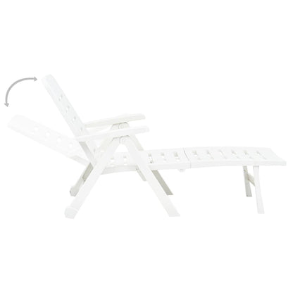 White Plastic Folding Sun Lounger - Durable and Stylish Outdoor Seating