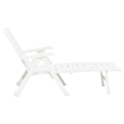 White Plastic Folding Sun Lounger - Durable and Stylish Outdoor Seating