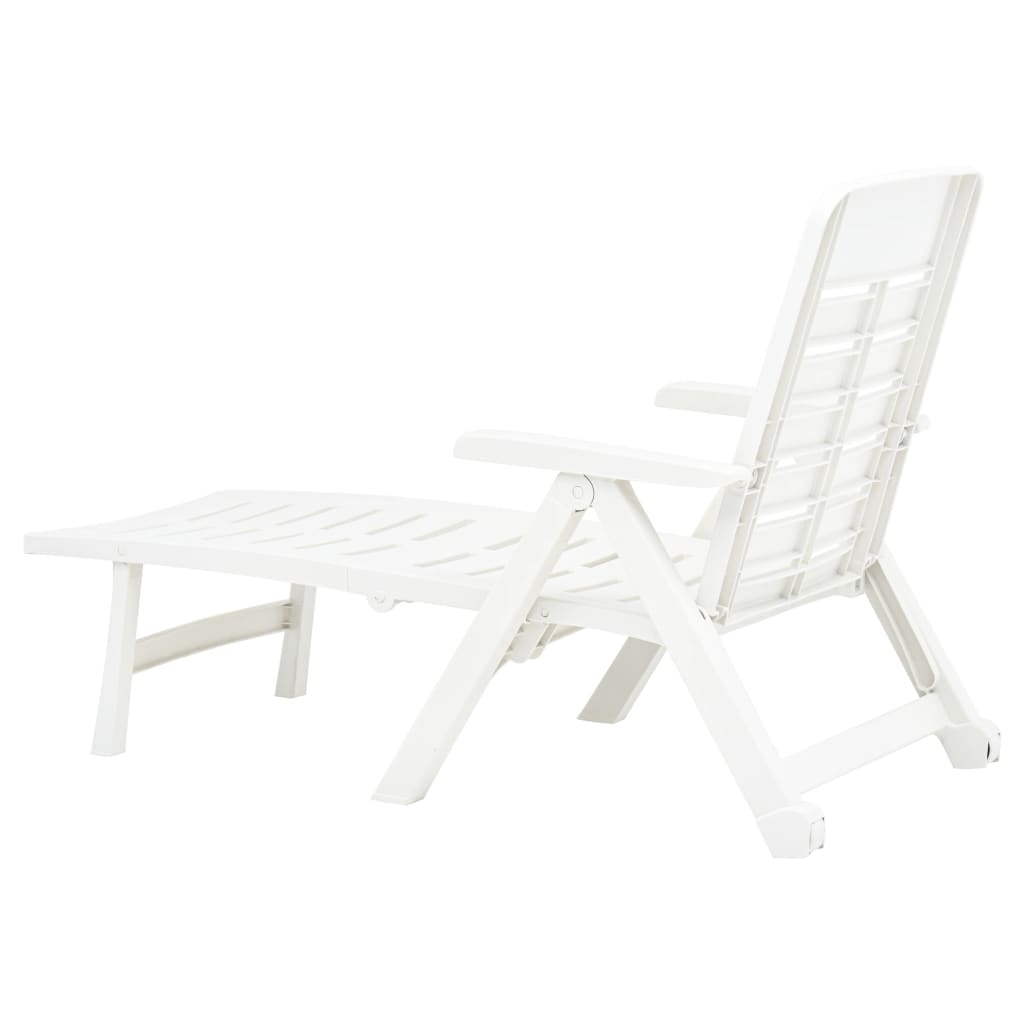 White Plastic Folding Sun Lounger - Durable and Stylish Outdoor Seating