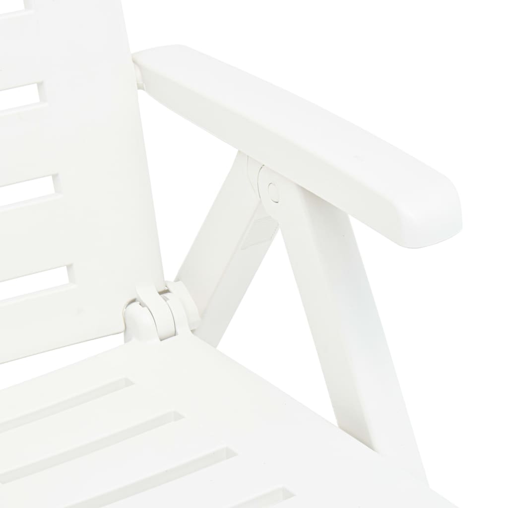 White Plastic Folding Sun Lounger - Durable and Stylish Outdoor Seating