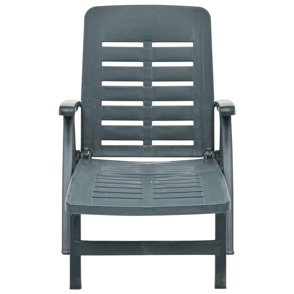 Green Plastic Folding Sun Lounger - Durable & Stylish Recliner