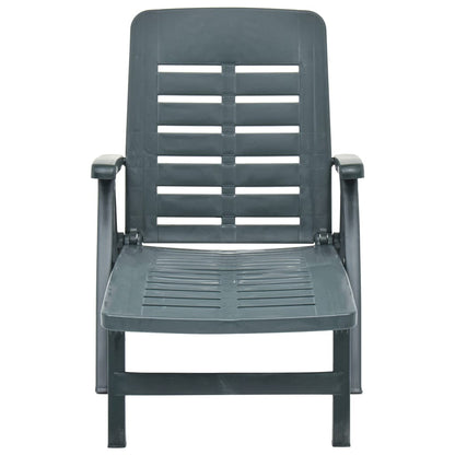 Green Plastic Folding Sun Lounger - Durable & Stylish Recliner