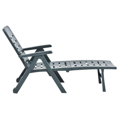 Green Plastic Folding Sun Lounger - Durable & Stylish Recliner