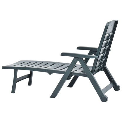 Green Plastic Folding Sun Lounger - Durable & Stylish Recliner