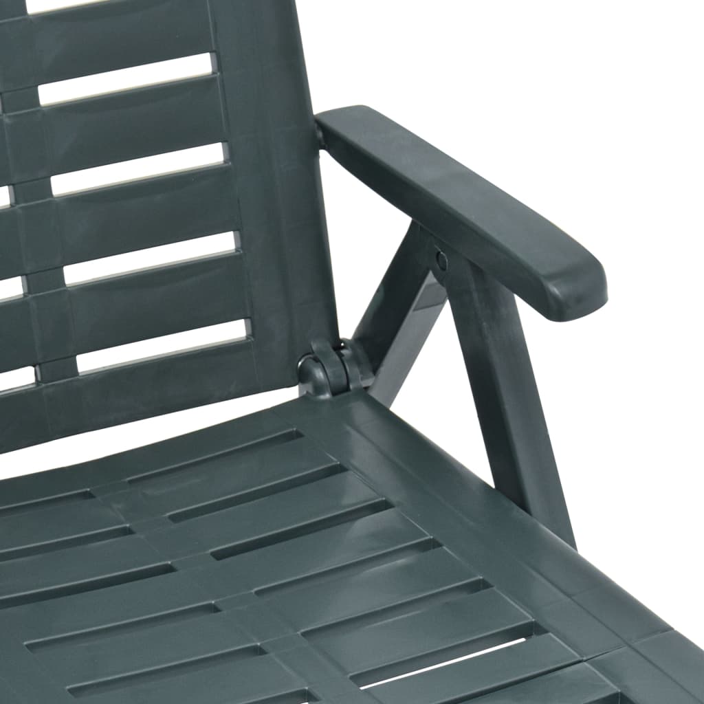 Green Plastic Folding Sun Lounger - Durable & Stylish Recliner