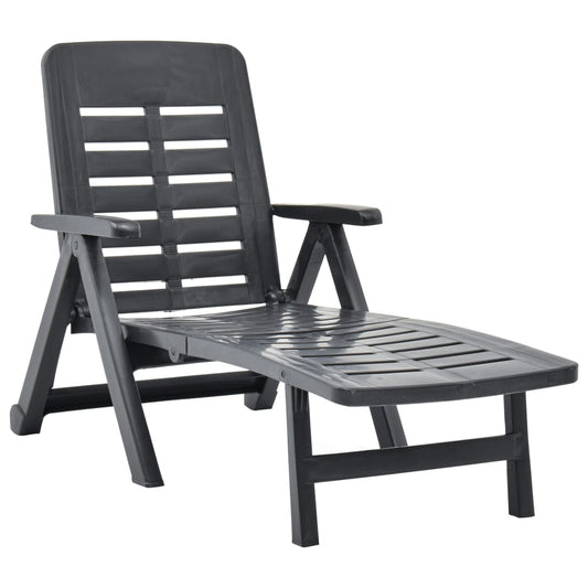 Anthracite Plastic Folding Sun Lounger for Ultimate Relaxation