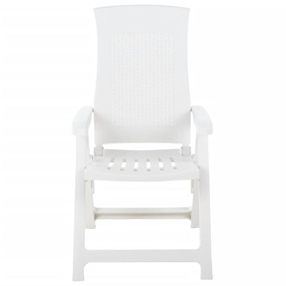 Garden Reclining Chairs 2 pcs Plastic White