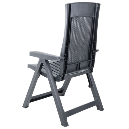 Anthracite Plastic Garden Reclining Chairs Set - 2 Pieces