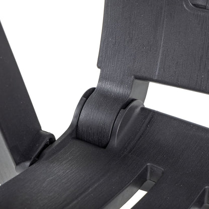 Anthracite Plastic Garden Reclining Chairs Set - 2 Pieces