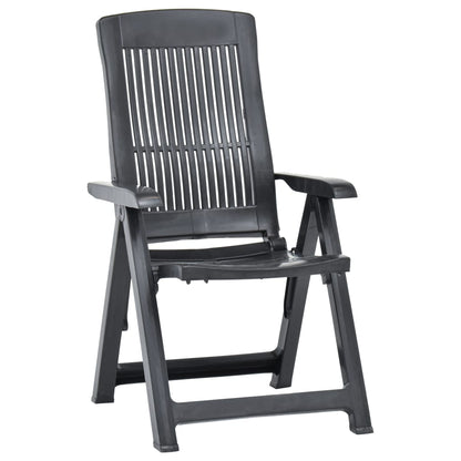 Anthracite Plastic Garden Reclining Chairs Set of 2