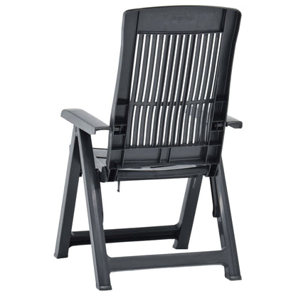 Anthracite Plastic Garden Reclining Chairs Set of 2