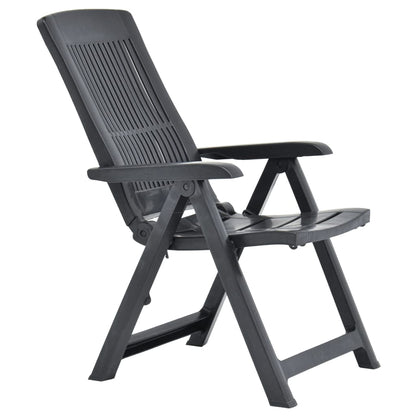 Anthracite Plastic Garden Reclining Chairs Set of 2