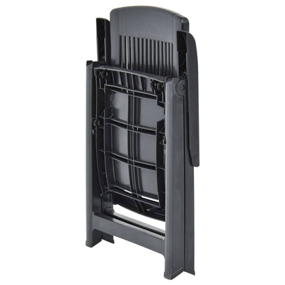 Anthracite Plastic Garden Reclining Chairs Set of 2